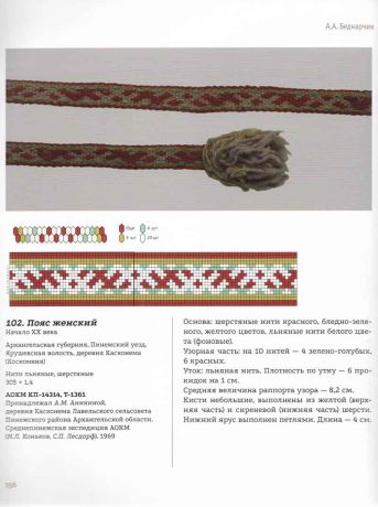 Вязаные, плетеные, тканые пояса в собрании Архангельского краеведческого музея. Каталог